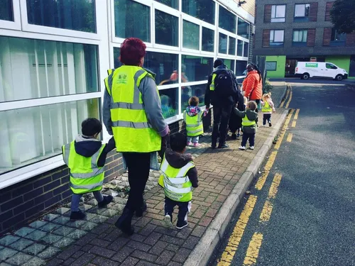 staff taking children on a trip